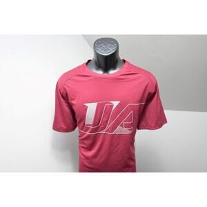 Under Armour Gym Shirt Fitted HeatGear Maroon Short Sleeve Mens Sz XL